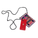 Cotton Mirror Work Hand Bag with Colorful Embroidery and Beaded Chain